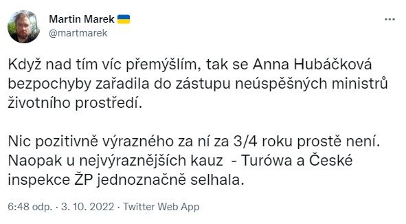 Novinář Martin Marek hodnotí éru ministryně Hubáčkové jako neúspěšnou.