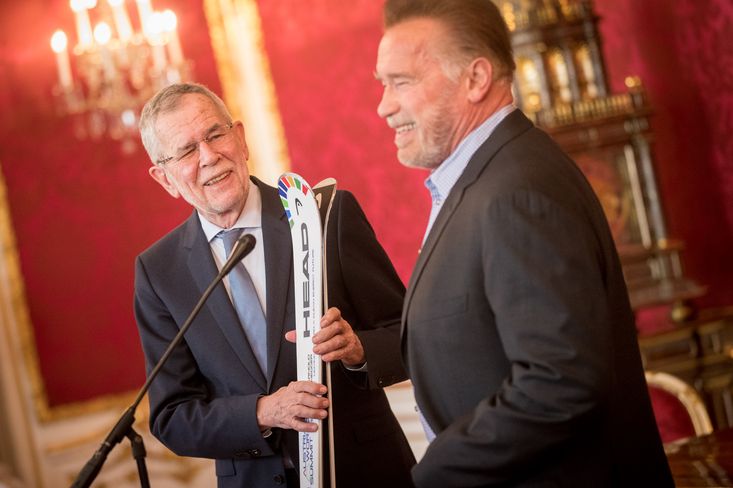 Van der Bellen a Arnold Schwarzenegger.