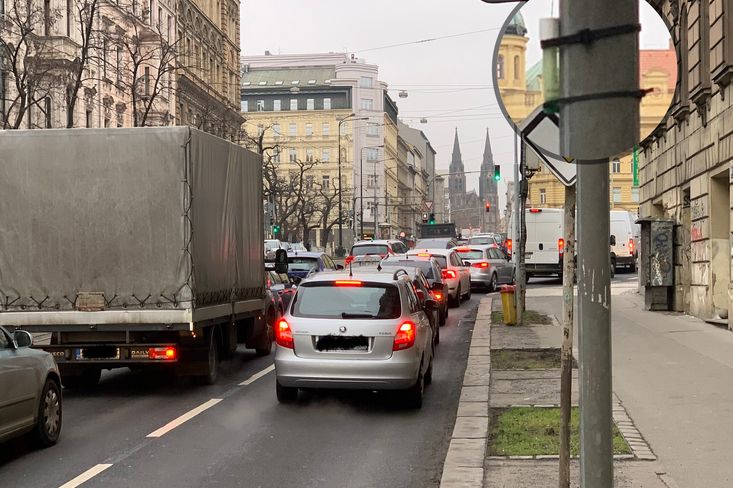 Vzorkovač umístěný v ulici Ječná