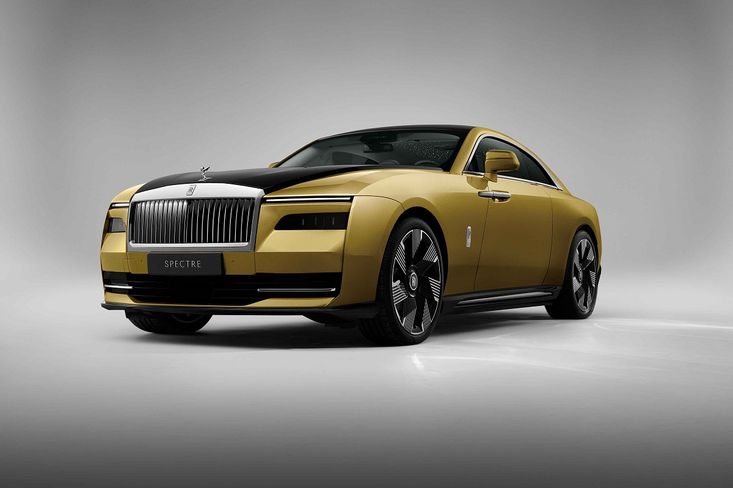 Vizualizace luxusního elektromobilu Rolls-Royce Spectre.