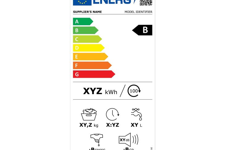 Nový energetický štítek pro pračku platný od roku 2021.